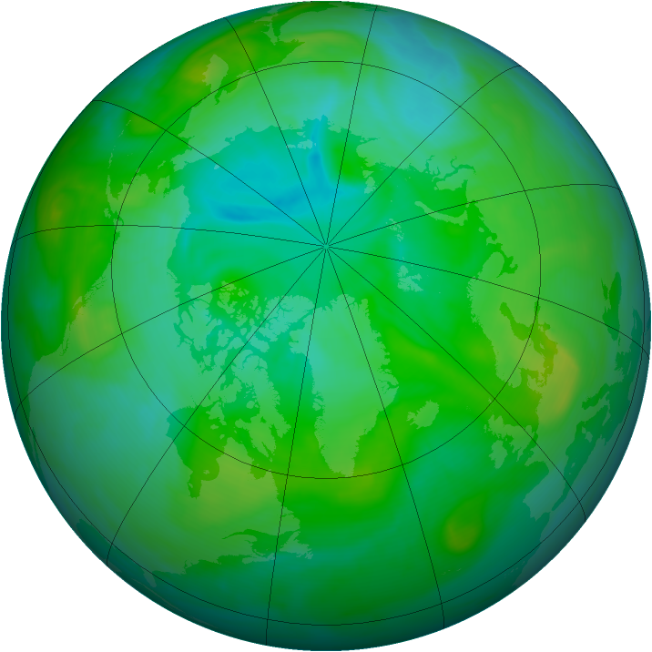 Arctic ozone map for 30 July 2007